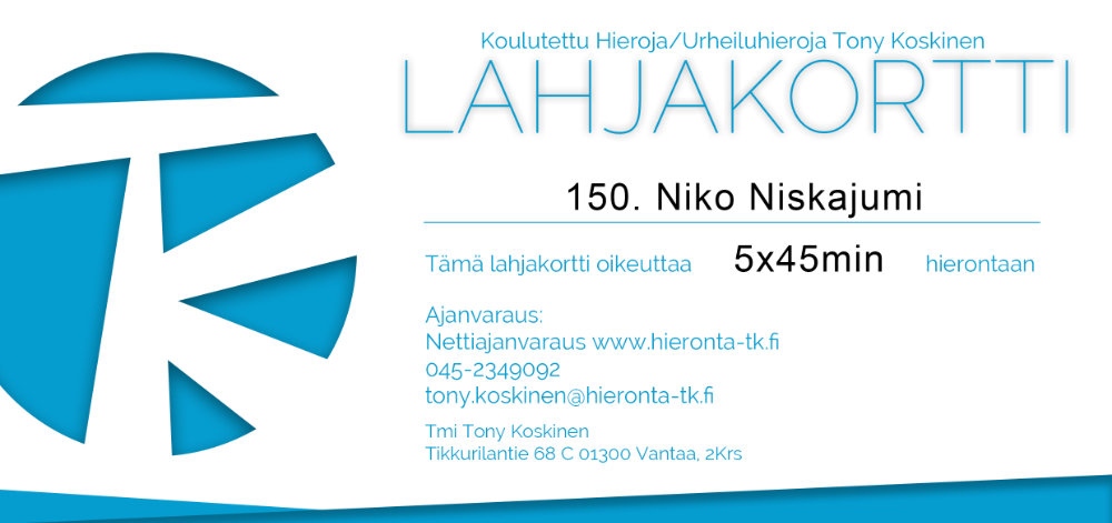 Kuva lahjakortista